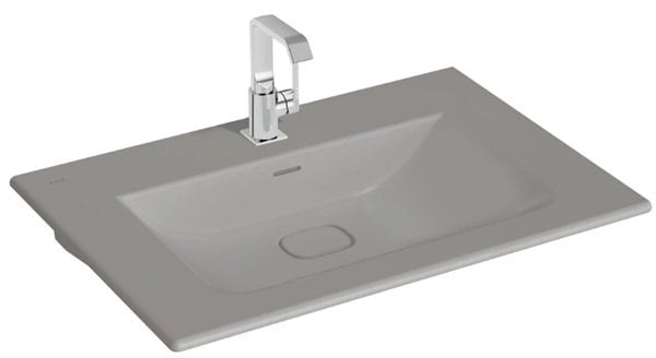 Vitra 7538B076-0001 Metropole Etajerli Lavabo 80 cm Mat Taş Gri.